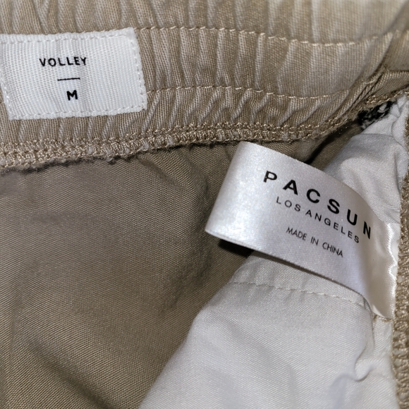 Pacsun Volley 6 Inch Shorts Size Medium Khaki Pull On Drawstring - Picture 10 of 16